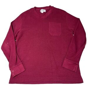 Vintage Thermal Shirt Mens Large‎ Red Long Sleeve Outdoors Workwear Base Layer